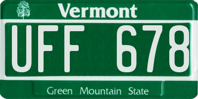 VT license plate UFF678