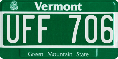 VT license plate UFF706