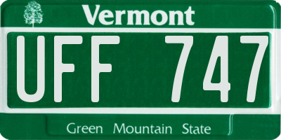 VT license plate UFF747