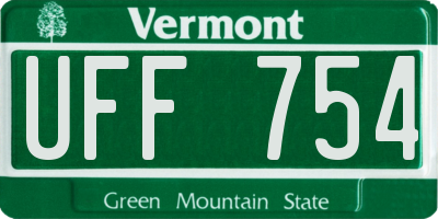 VT license plate UFF754