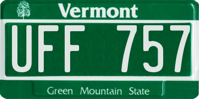 VT license plate UFF757