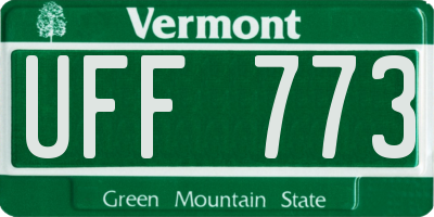 VT license plate UFF773