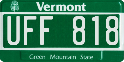 VT license plate UFF818