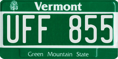 VT license plate UFF855