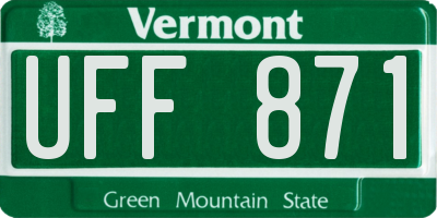 VT license plate UFF871