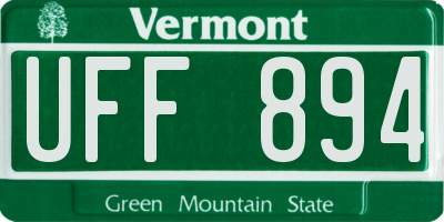 VT license plate UFF894