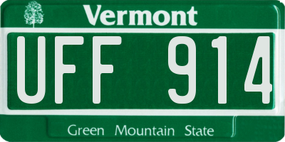 VT license plate UFF914