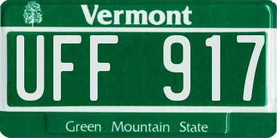 VT license plate UFF917