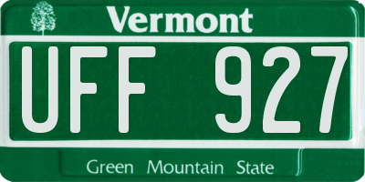 VT license plate UFF927