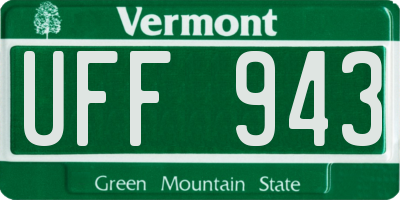 VT license plate UFF943