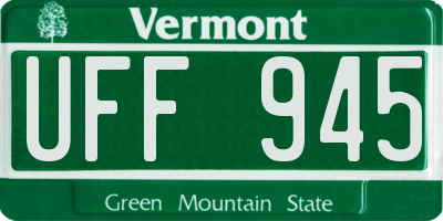 VT license plate UFF945