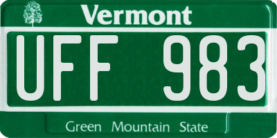 VT license plate UFF983