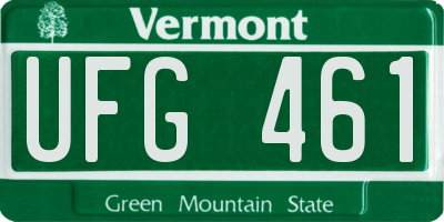 VT license plate UFG461