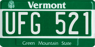 VT license plate UFG521