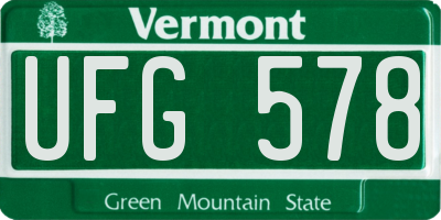 VT license plate UFG578