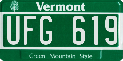 VT license plate UFG619