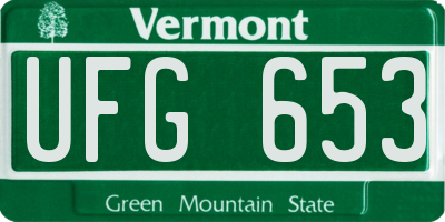 VT license plate UFG653