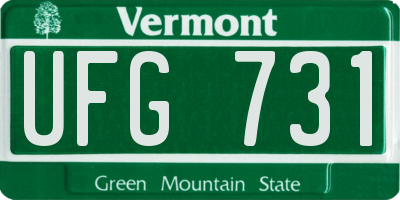 VT license plate UFG731