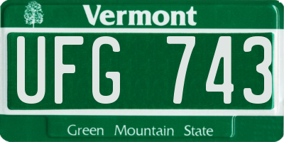VT license plate UFG743