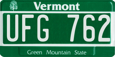 VT license plate UFG762