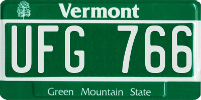 VT license plate UFG766