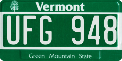 VT license plate UFG948