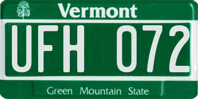 VT license plate UFH072