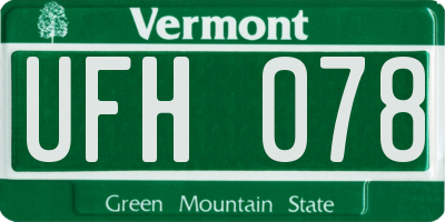 VT license plate UFH078