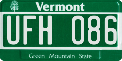 VT license plate UFH086