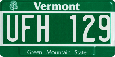 VT license plate UFH129