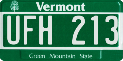 VT license plate UFH213