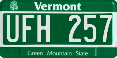 VT license plate UFH257