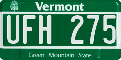 VT license plate UFH275