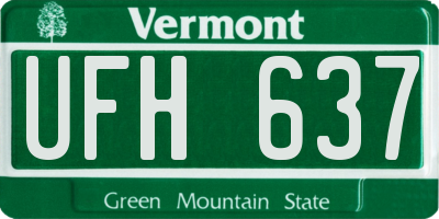 VT license plate UFH637