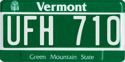 VT license plate UFH710