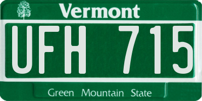 VT license plate UFH715