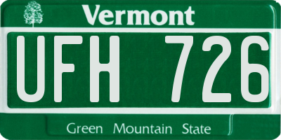 VT license plate UFH726