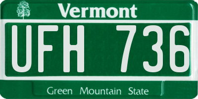 VT license plate UFH736