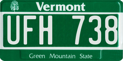 VT license plate UFH738
