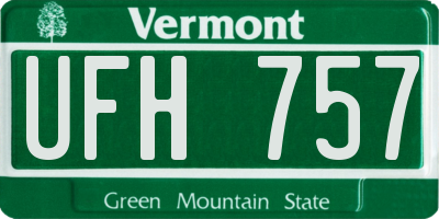 VT license plate UFH757