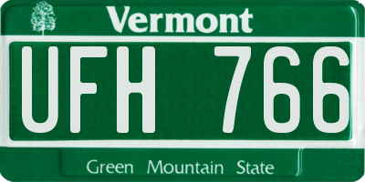 VT license plate UFH766