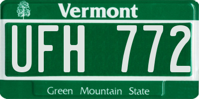 VT license plate UFH772