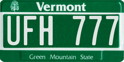 VT license plate UFH777