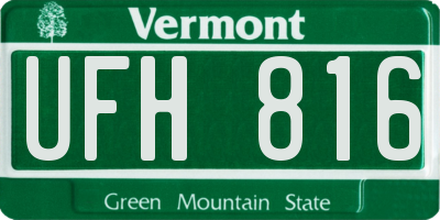 VT license plate UFH816