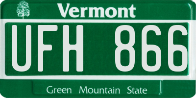 VT license plate UFH866
