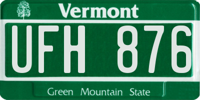 VT license plate UFH876