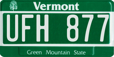 VT license plate UFH877
