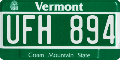 VT license plate UFH894
