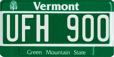 VT license plate UFH900