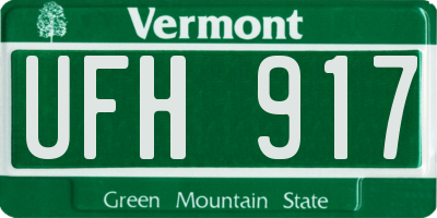VT license plate UFH917